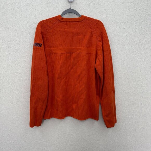 VTG Abercrombie Fitch A-1892 Orange Knit Y2K Style Pullover Sweater Mens size XL - Picture 6 of 8